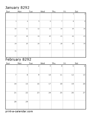 Two Vertical Months 8292