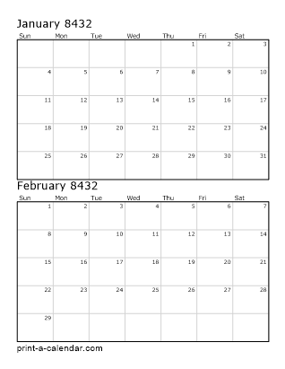 Two Vertical Months 8432