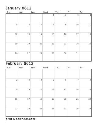 Two Vertical Months 8612