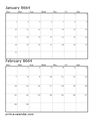 Two Vertical Months 8664