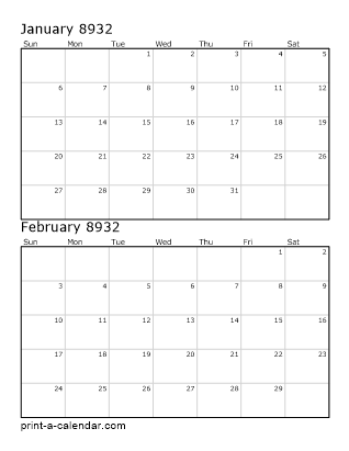 Two Vertical Months 8932