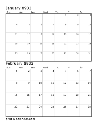 Two Vertical Months 8933