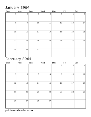 Two Vertical Months 8964