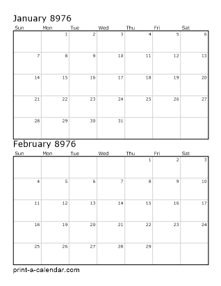 Two Vertical Months 8976