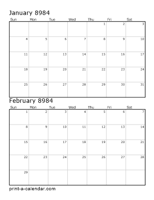 Two Vertical Months 8984