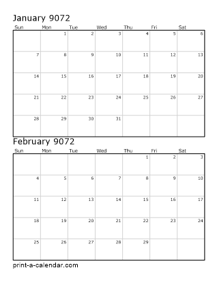 Two Vertical Months 9072