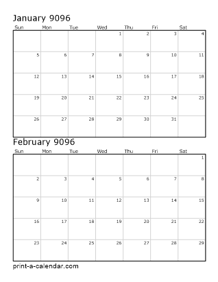 Two Vertical Months 9096