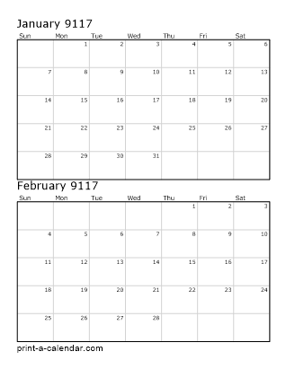 Two Vertical Months 9117