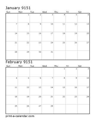 Two Vertical Months 9151