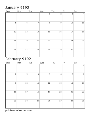 Two Vertical Months 9192