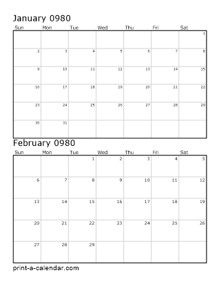 Two Vertical Months 980