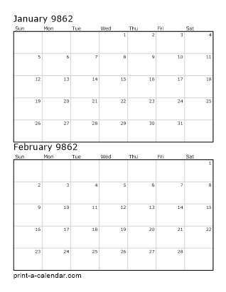 Two Vertical Months 9862