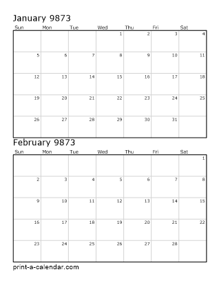 Two Vertical Months 9873