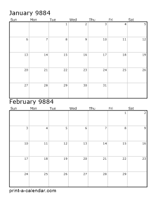 Two Vertical Months 9884