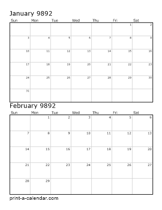 Two Vertical Months 9892